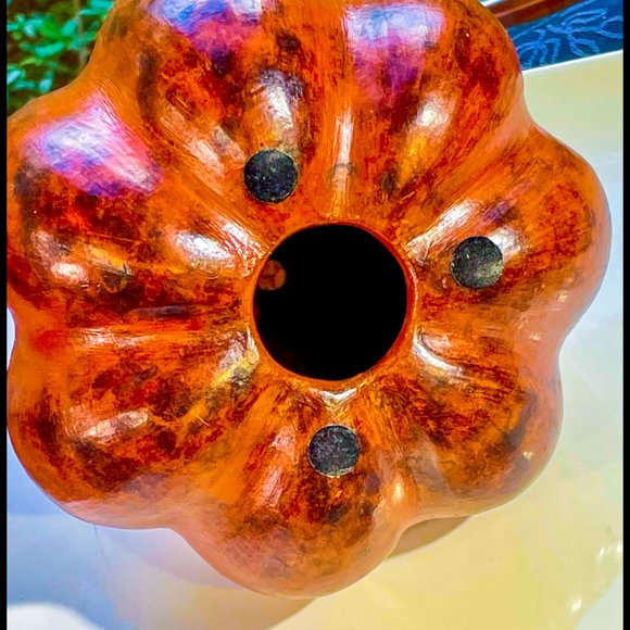 ▪️VTG▪️1990's Lot of 1 Rustic Metal & 1 Metallic Foam Pumpkin Decor Centerpieces - Picture 6 of 11
